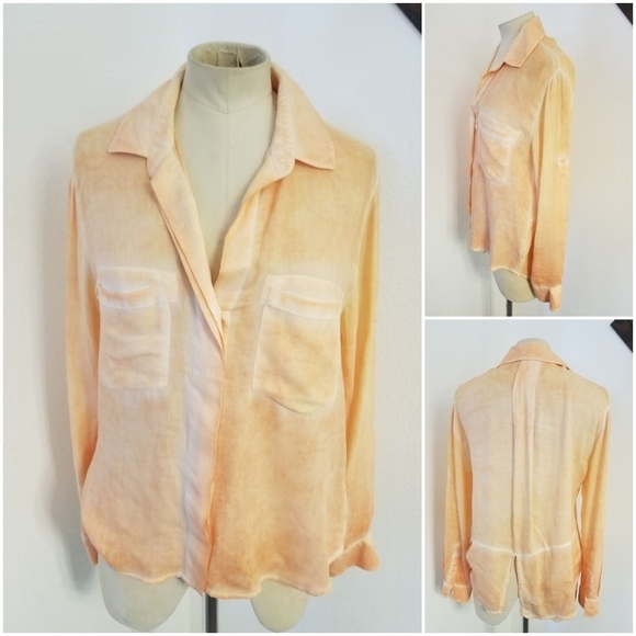 Cloth and Stone Sz XS Skyscape Blouse Button down Split Back - Picture 1 of 6